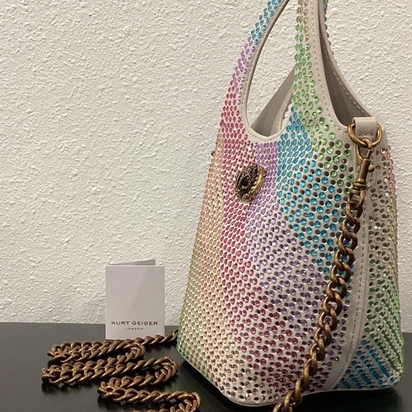 Kurt Geiger London Small Chelsea Crystal Leather Hobo Bag NWT - Picture 3 of 15